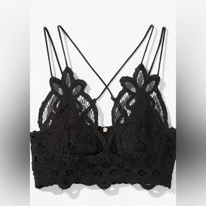 Free People Black Lace Bralette Size S